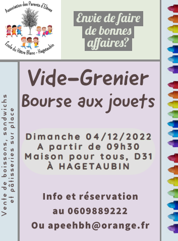 Vide Grenier – Bourse aux jouets APE