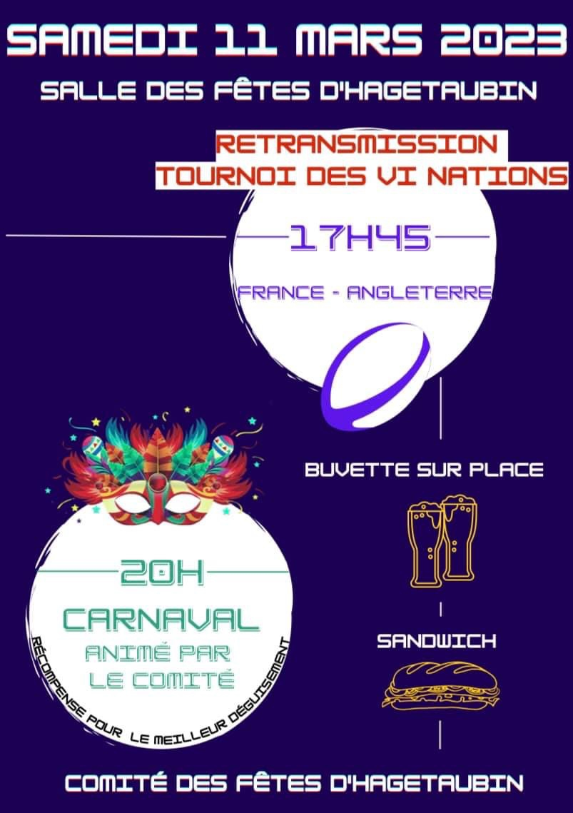 Soirée Carnaval + Match 6 nations