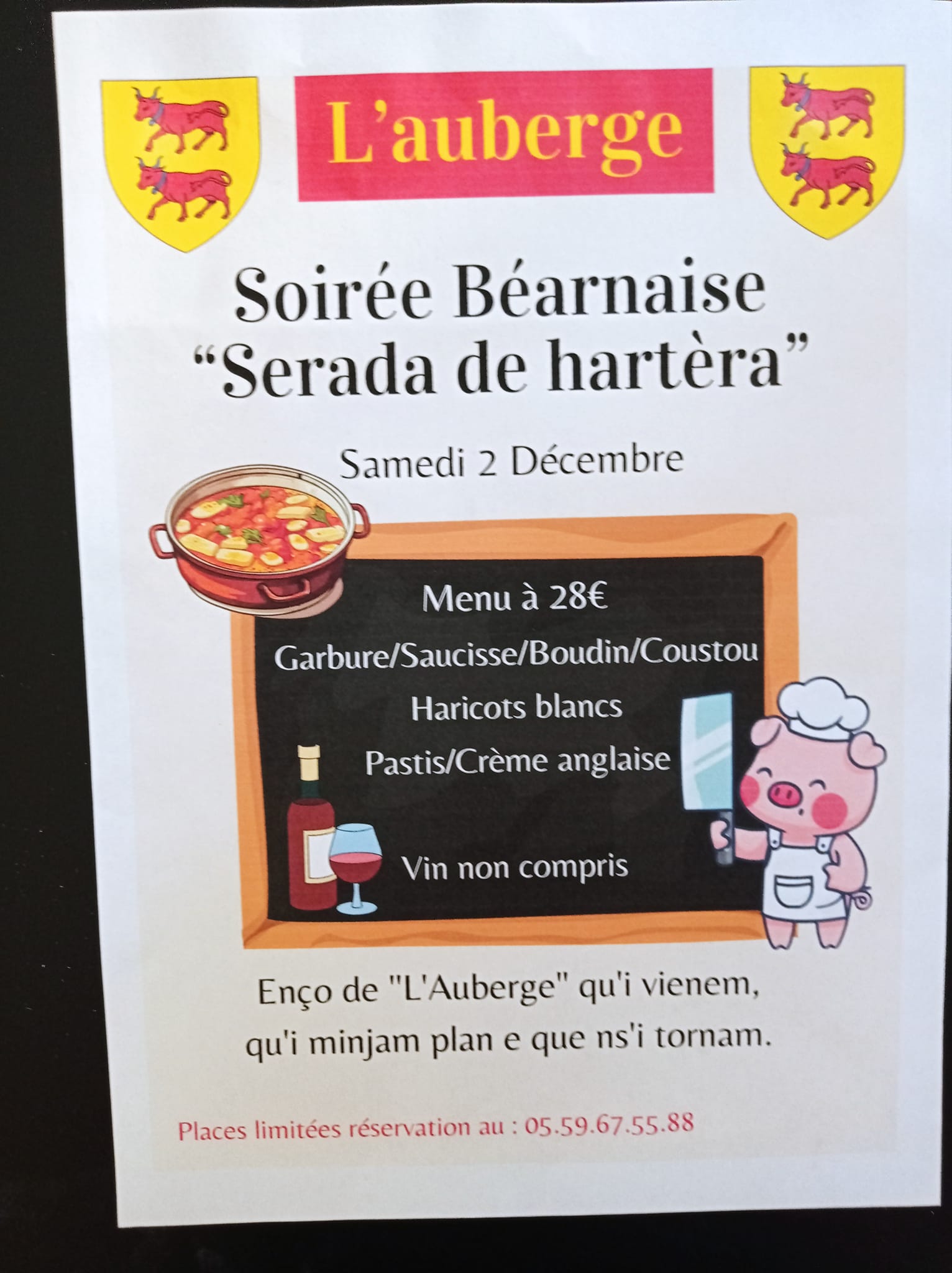 Soirée béarnaise “Serada de hartera”